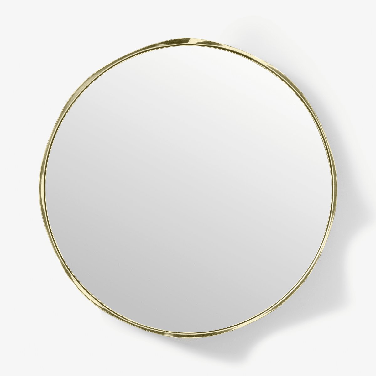 2LG Wavy Round Wall Mirror, 60 cm, Champagne Brass