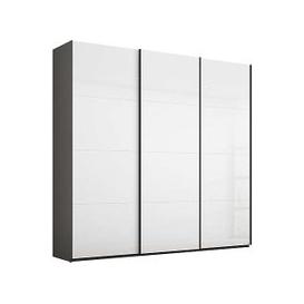 Rauch - Formes Glass 3 Door Sliding Wardrobe - Graphite/White Front