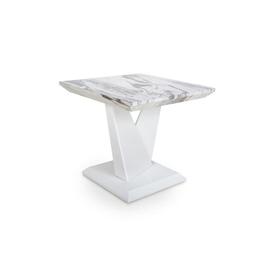 White Marble Effect Lamp Table