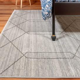 Luxury Textured Grey Geometric Rug - Tuxedo - 60cm x 110cm