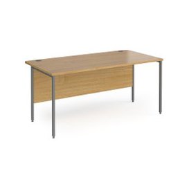 Value Line Classic+ Rectangular H-Leg Desk (Graphite Leg), 120wx80dx73h (cm), Oak