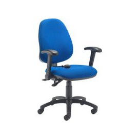 Orchid Lumbar Pump Ergonomic Operator Chair With Folding Arms, Blue