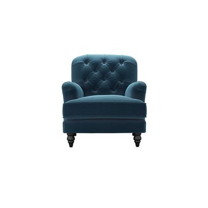 Snowdrop Button Back Armchair in Seaweed Smart Cotton - sofa.com