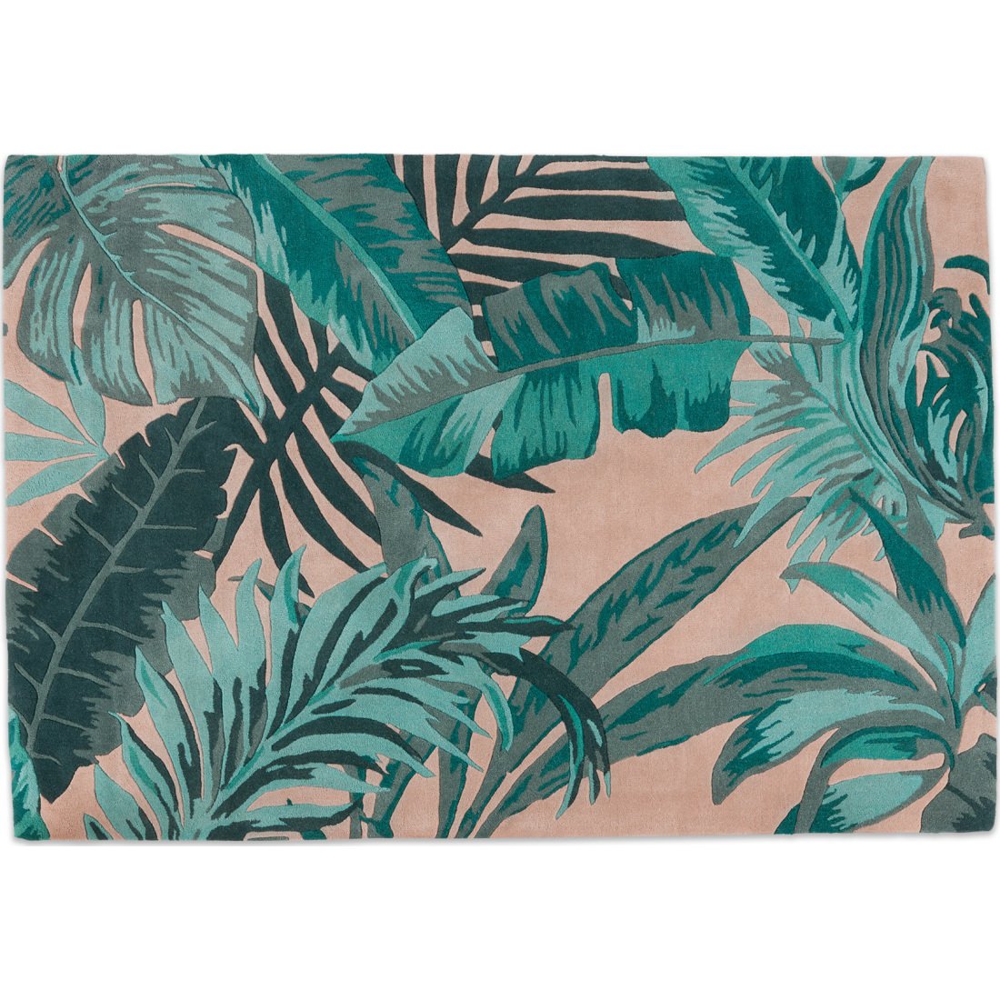 Real Aangola Rug Jangala Botanical Wool Rug, Large 160 x 230cm, Pink and Teal by Made ...