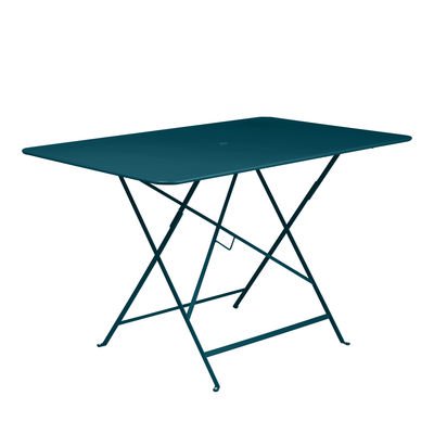 Bistro Foldable table - / 117 x 77 cm - 6 people - Parasol hole by Fermob Blue