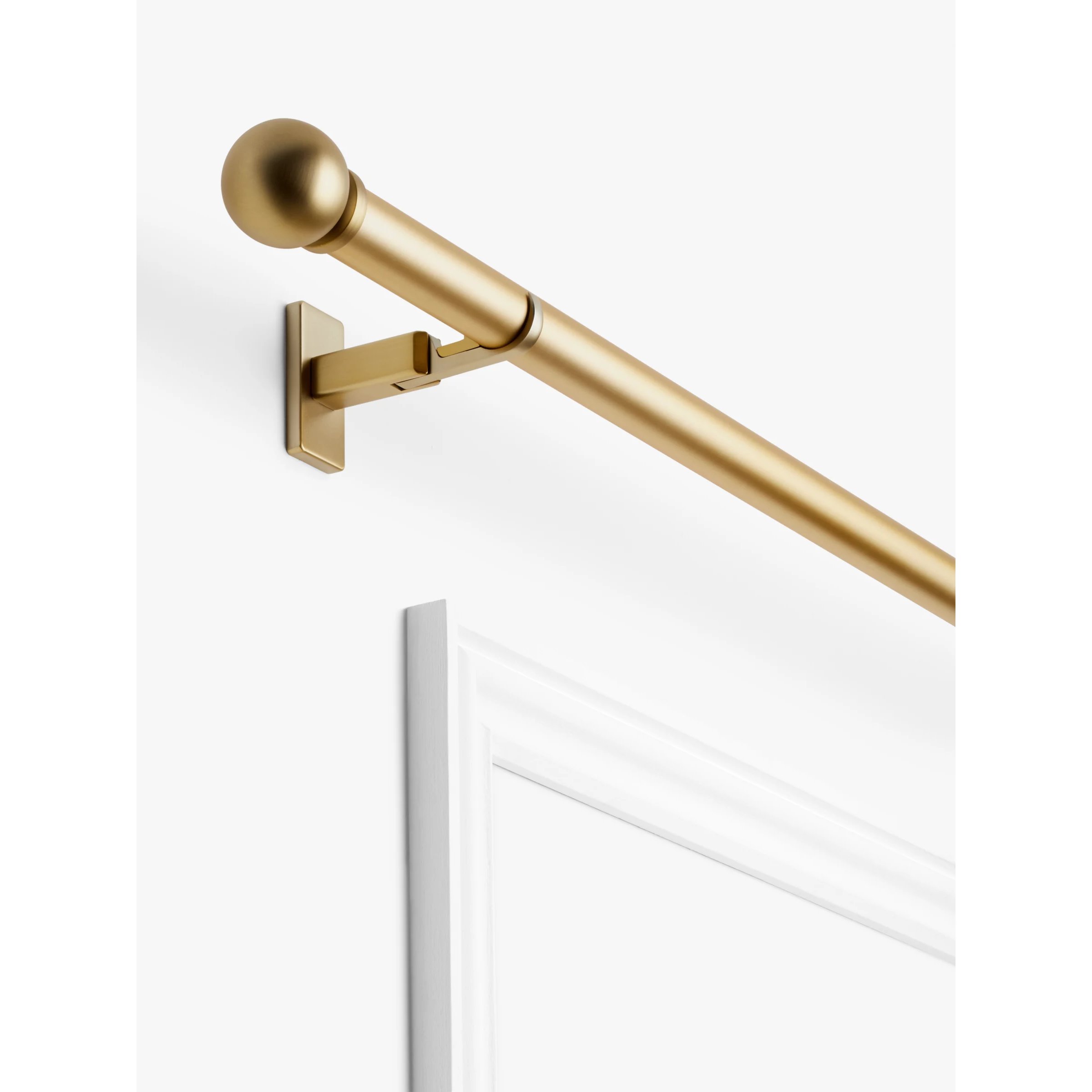 John Lewis & Partners Made to Measure Revolution Eyelet Curtain Pole with Ball Finials, Wall / Ceiling Fix, Dia.30mm