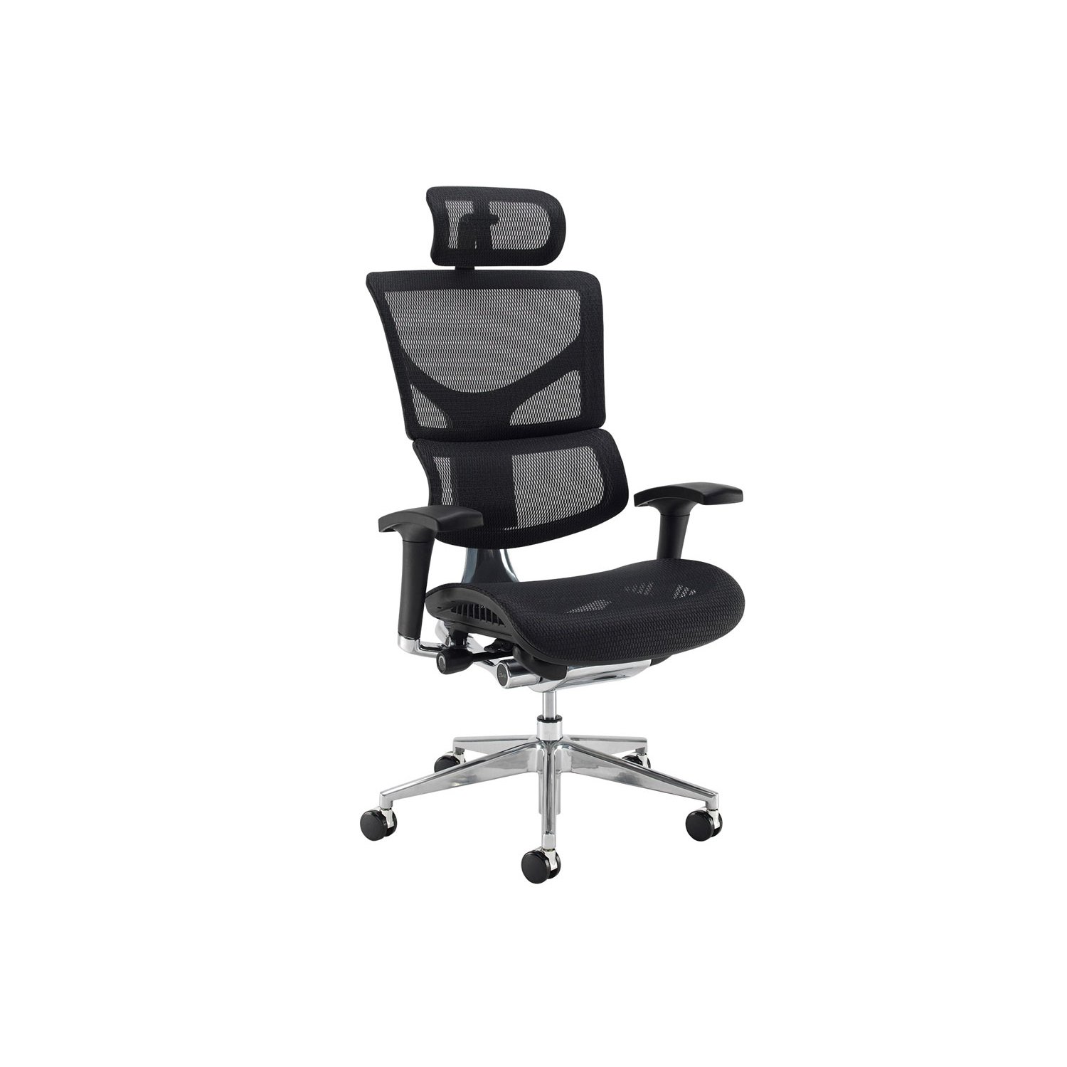 Merideth Ergonomic 24HR Mesh Operator Chair (With Headrest), Black