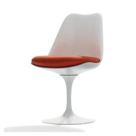 Tulip Side Chair White Swivel Base & Divina Fabric