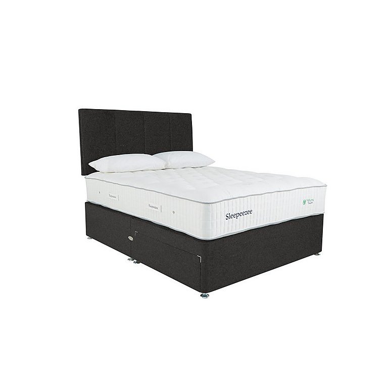 Sleepeezee - Natural Touch 3000 Divan Set with Continental Drawers - Super King - Tweed Charcoal