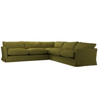 Otto Large Corner Sofa in Royal Fern Brushed Linen Cotton - sofa.com