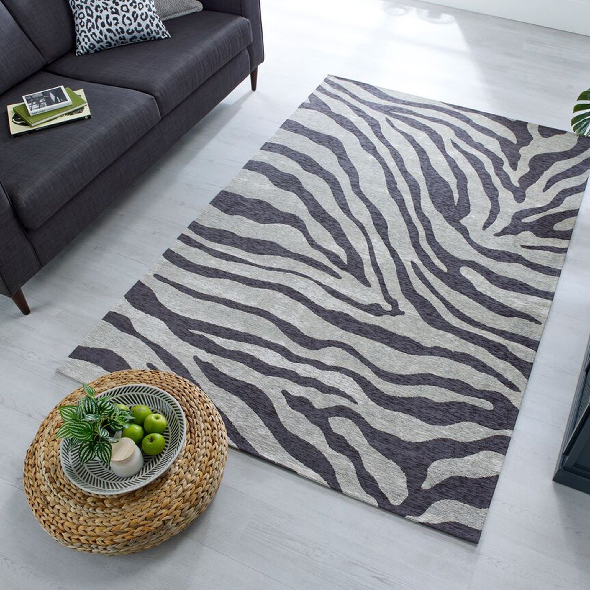 Wilder Zebra Rug Black, White and Yellow