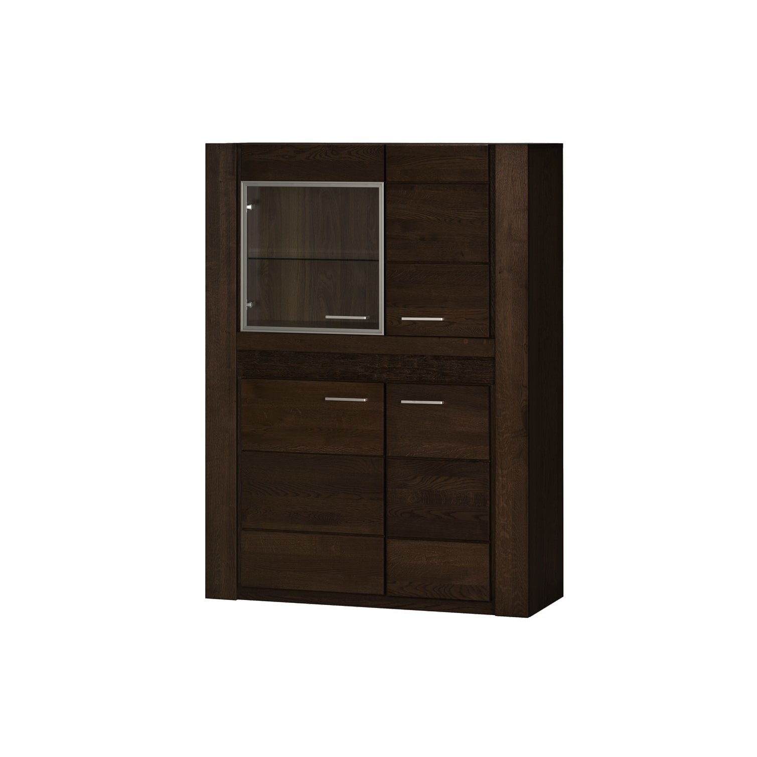 Velvet 15 Display Sideboard Cabinet in Black Oak - Oak Rustic Black 110cm