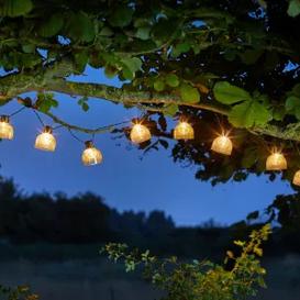 Solar Boule Solar-Powered Warm White 10 Led Outdoor String Lights Grey