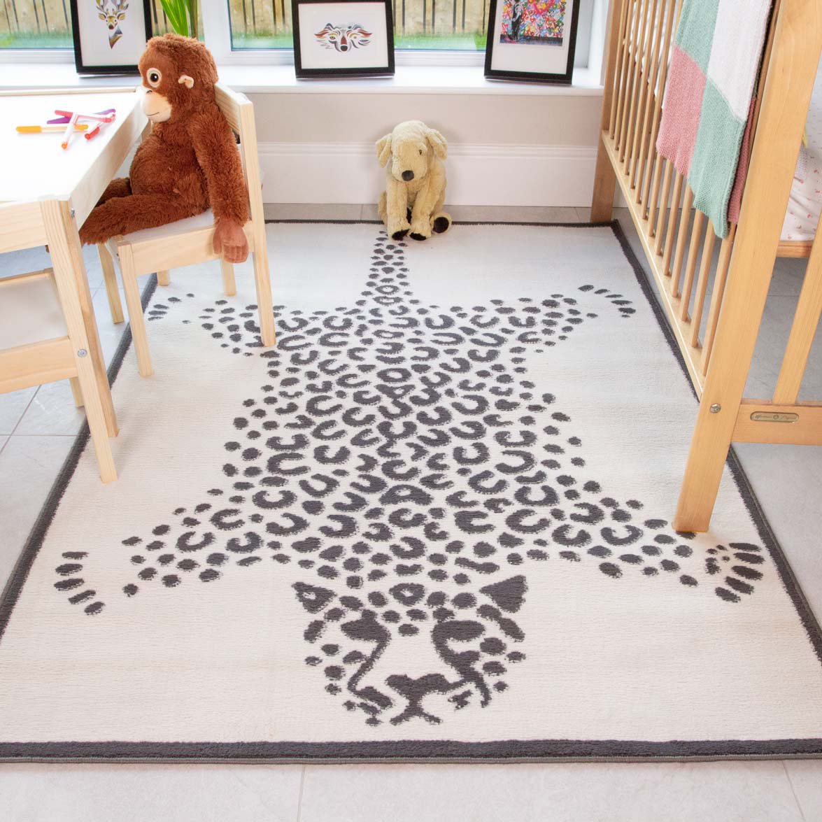 Leopard Print Soft Kids Bedroom Rugs - Nino