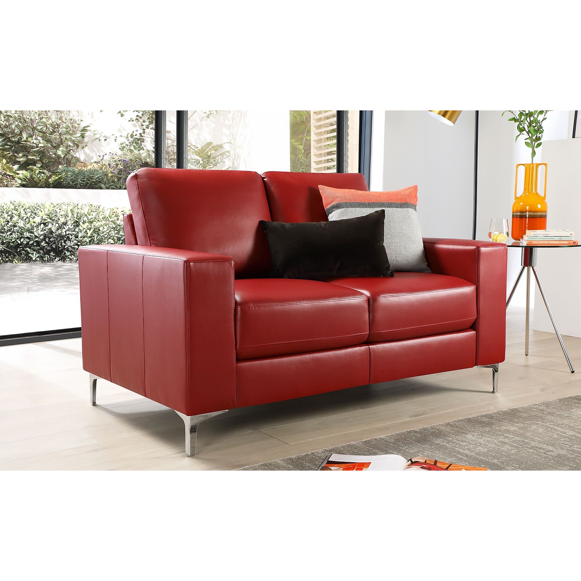 Baltimore Red Leather 2 Seater Sofa