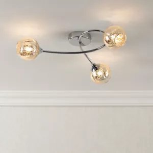 Ledbury Chrome Effect 3 Lamp Ceiling Light