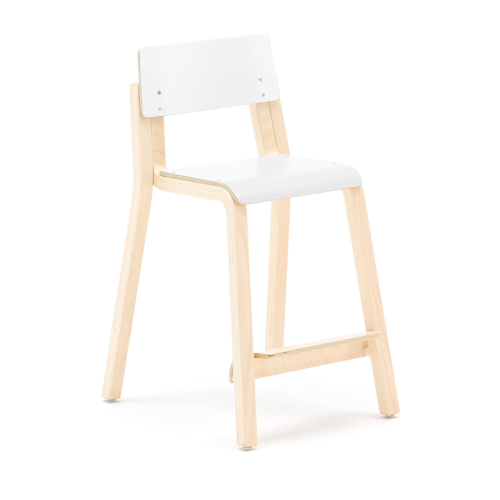 Tall children's chair DANTE, H 500 mm, birch, white laminate