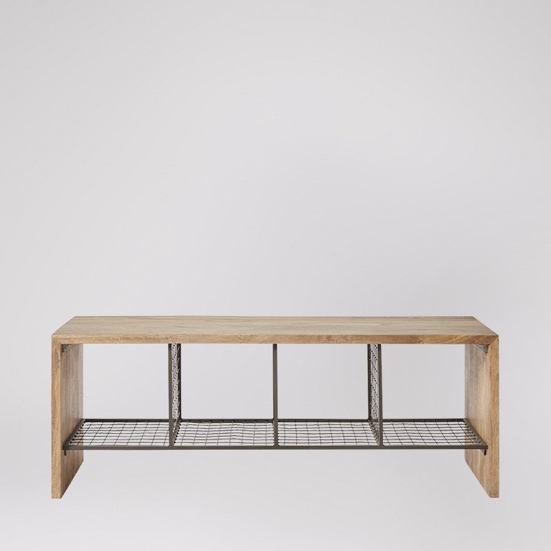 Swoon - Nevis - Large Bench in Natural Oak-Stained - Mango Wood & Charcoal