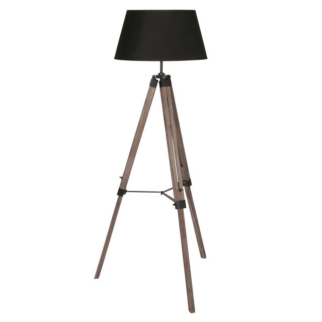 Wooden Tripod Floor Lamp With Shade
