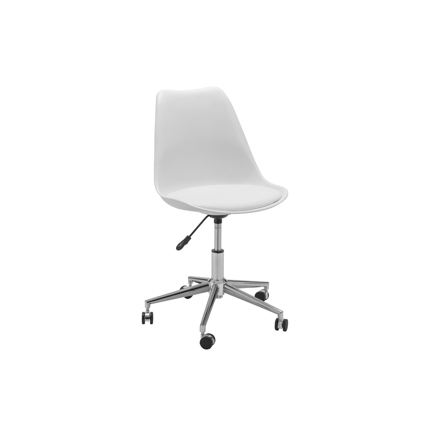 Denning White Office Chair with Chrome Base