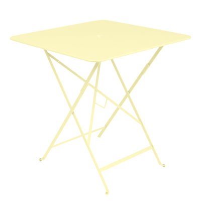 Bistro Foldable table - / 71 x 71 cm - Hole for parasol by Fermob Yellow