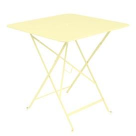 image-Bistro Foldable table - / 71 x 71 cm - Hole for parasol by Fermob Yellow