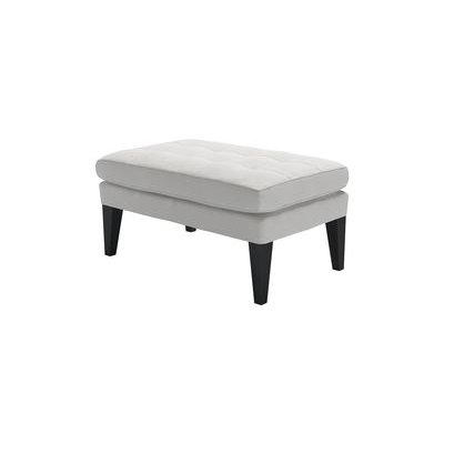Club Small Rectangular Footstool in Alabaster Brushed Linen Cotton - sofa.com