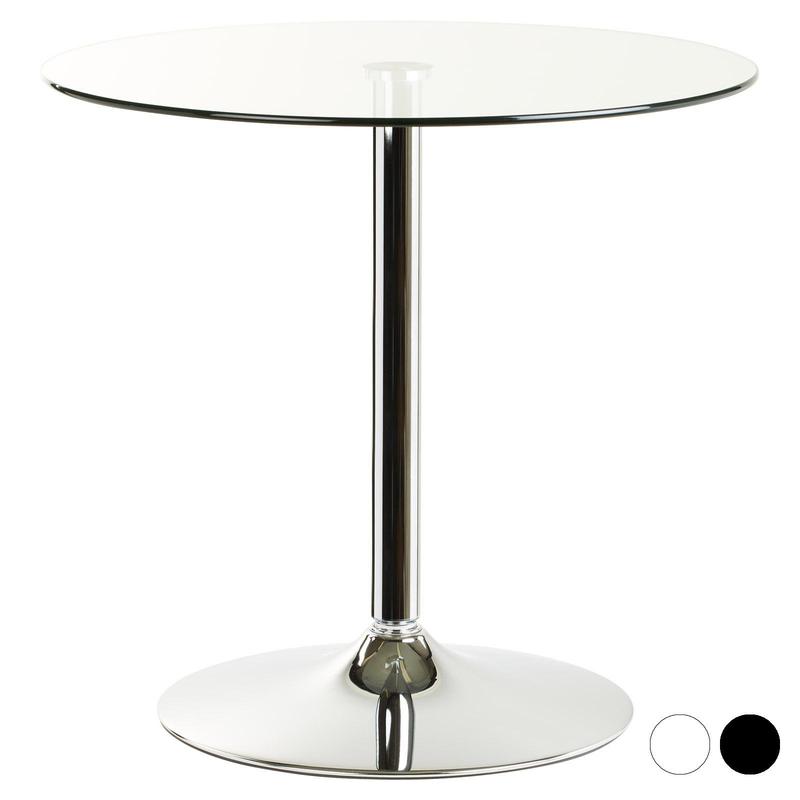 Hartleys 80cm Round Glass Top Dining Table Clear 71cm by Hartleys