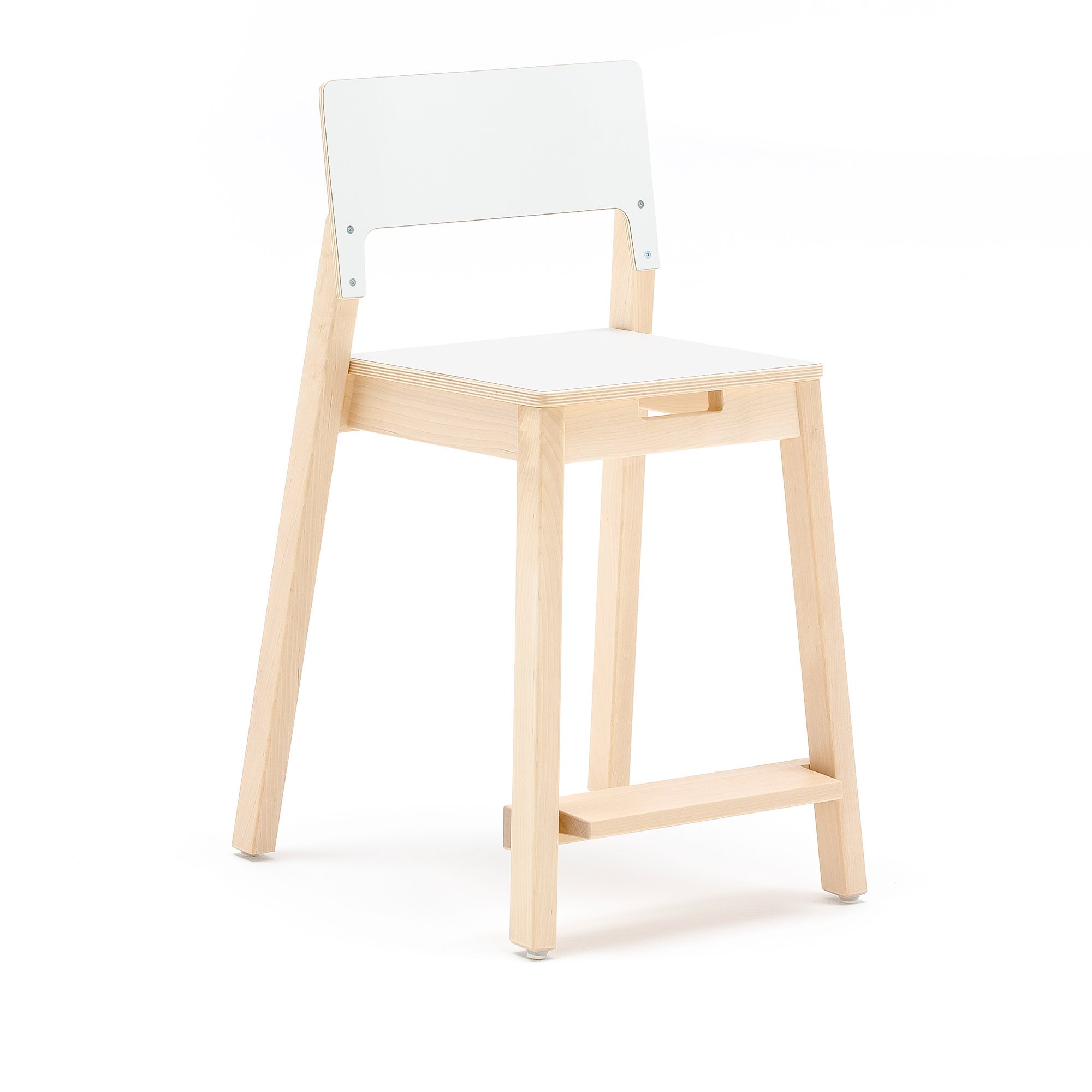Tall children's chair LOVE, H 500 mm, birch, white laminate