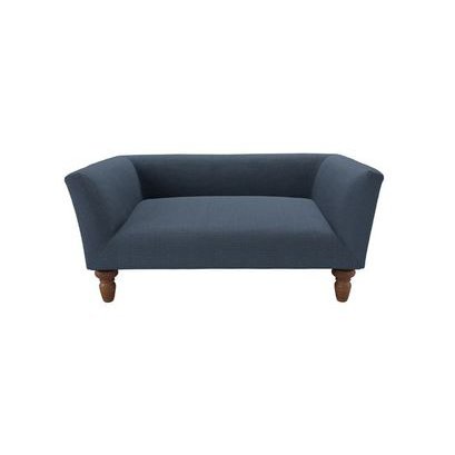 Cecil Small Dog Bed in Midnight Blue Brushed Linen Cotton - sofa.com