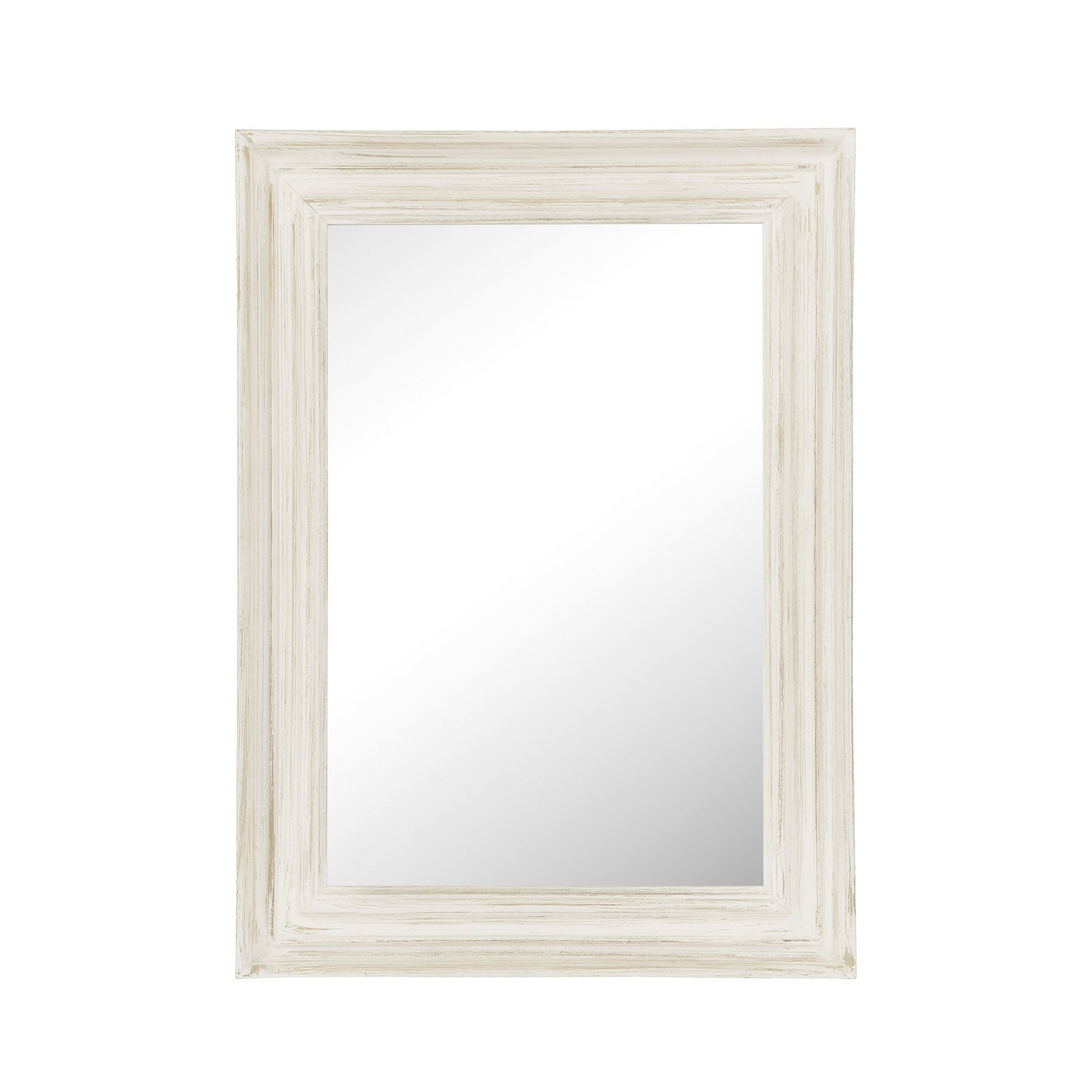 Whitewashed Rectangular Wall Mirror