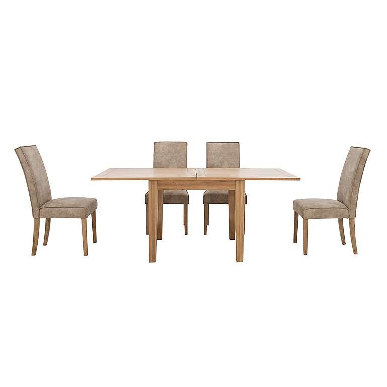 Furnitureland California Flip Top Solid Oak Extending Table and 4