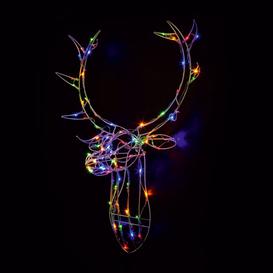 Stags Head Metal Framed 80 LED's Lights Christmas Decoration