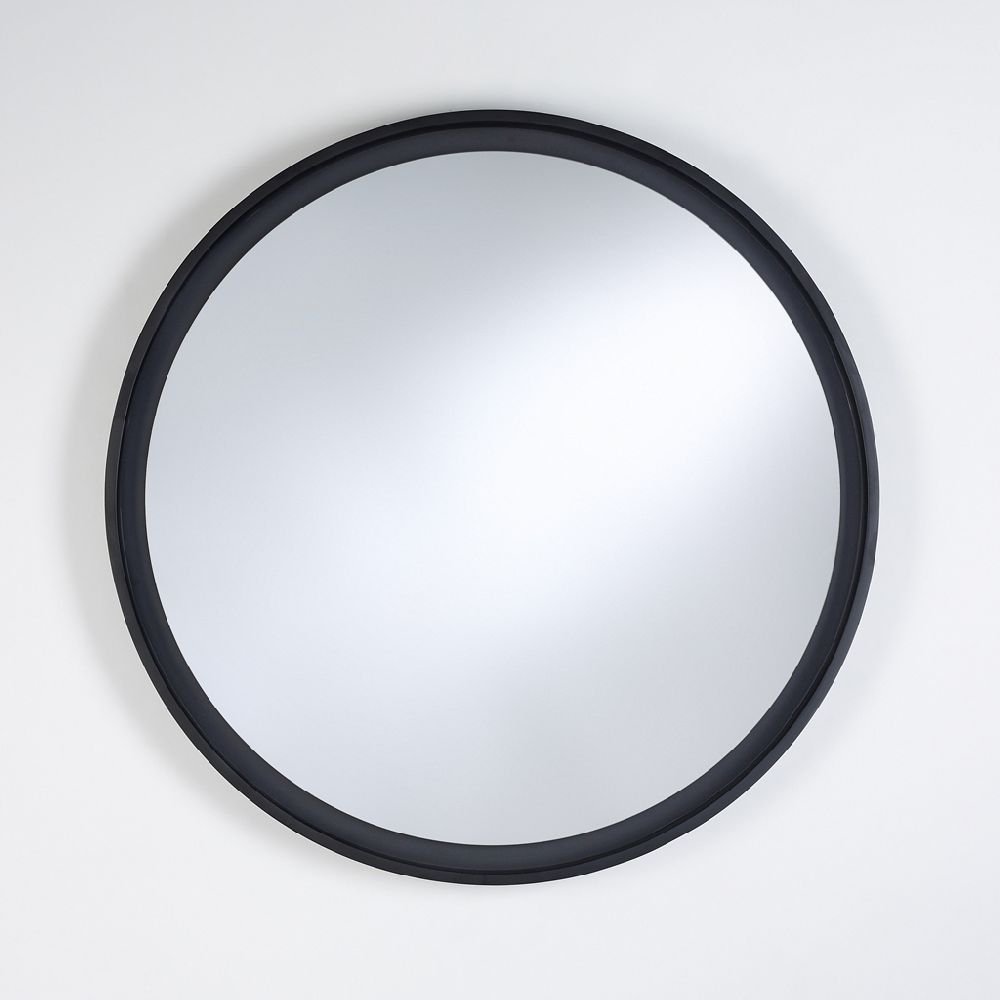 Deknudt Radius L Black Round Wall, Rockbourne Round Wood Frame Wall Mirror