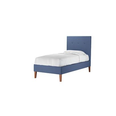 Avery 130cm Single Bed in Oxford Blue Brushed Linen Cotton - sofa.com