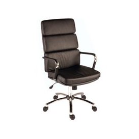 Crowne Leather Faced Executive Chair, Black