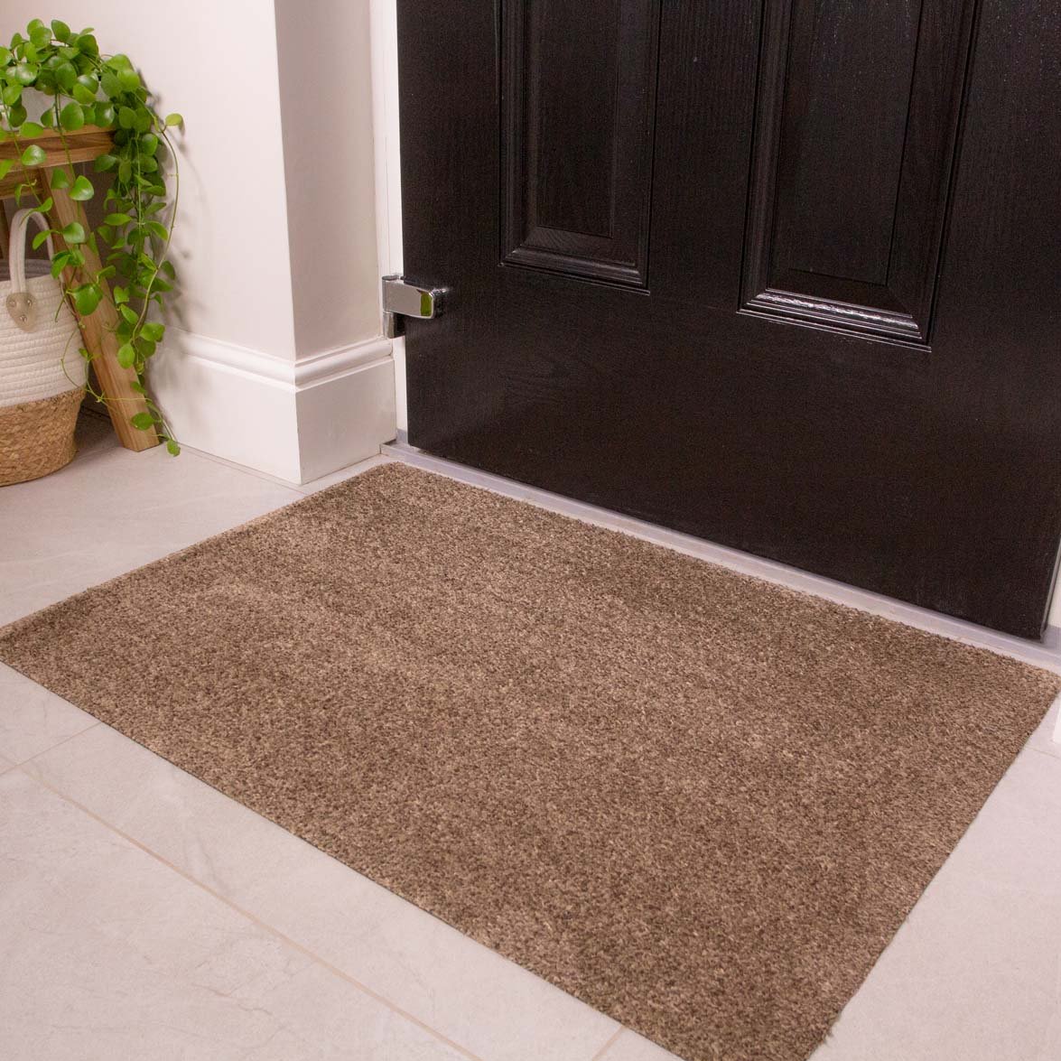 Beige Durable Eco-Friendly Washable Doormats - Hunter - 40cm x 60cm