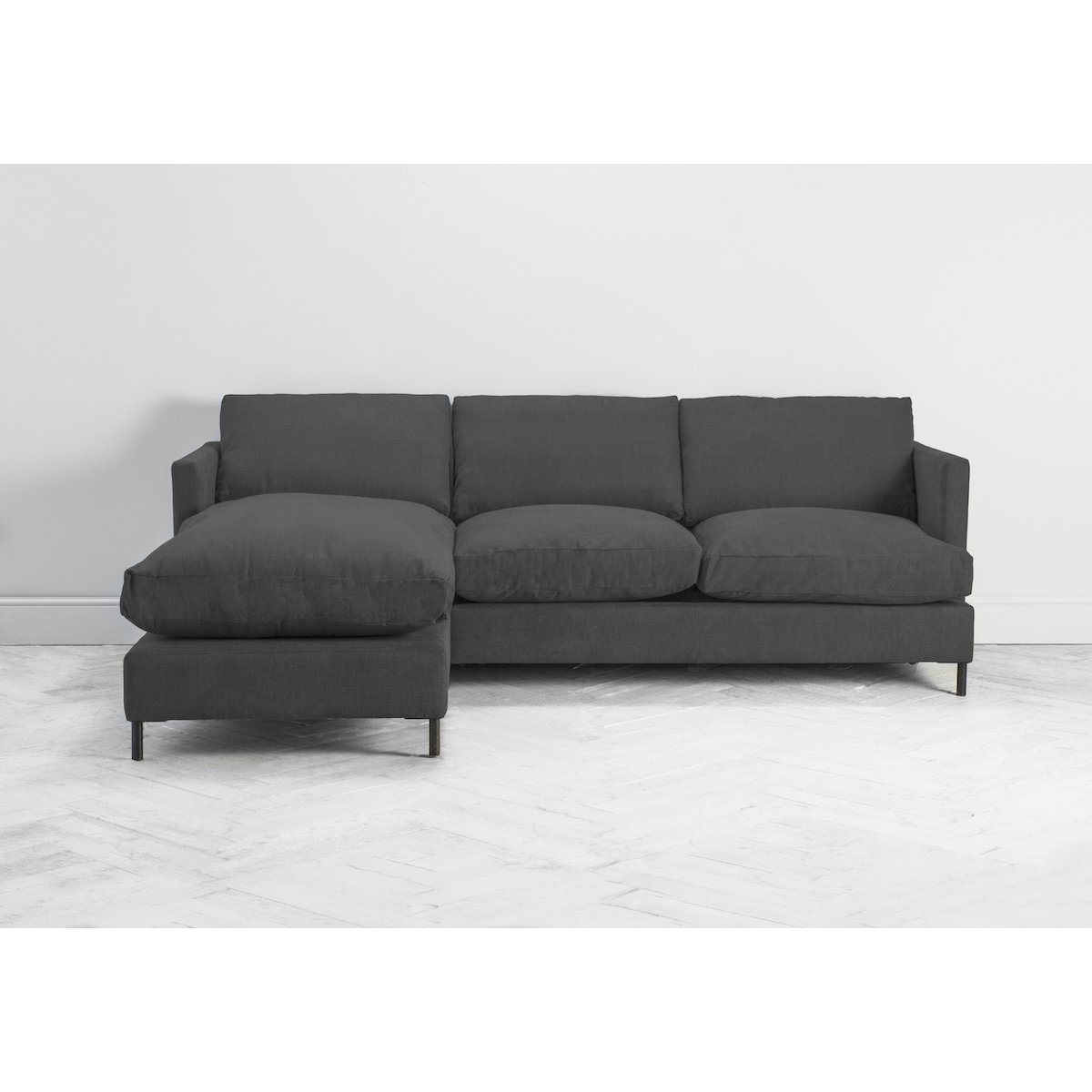 Justin Left Hand Chaise Sofa Bed in Dusky Grey