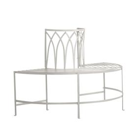 Thyme Outdoor Bench in Weathered White