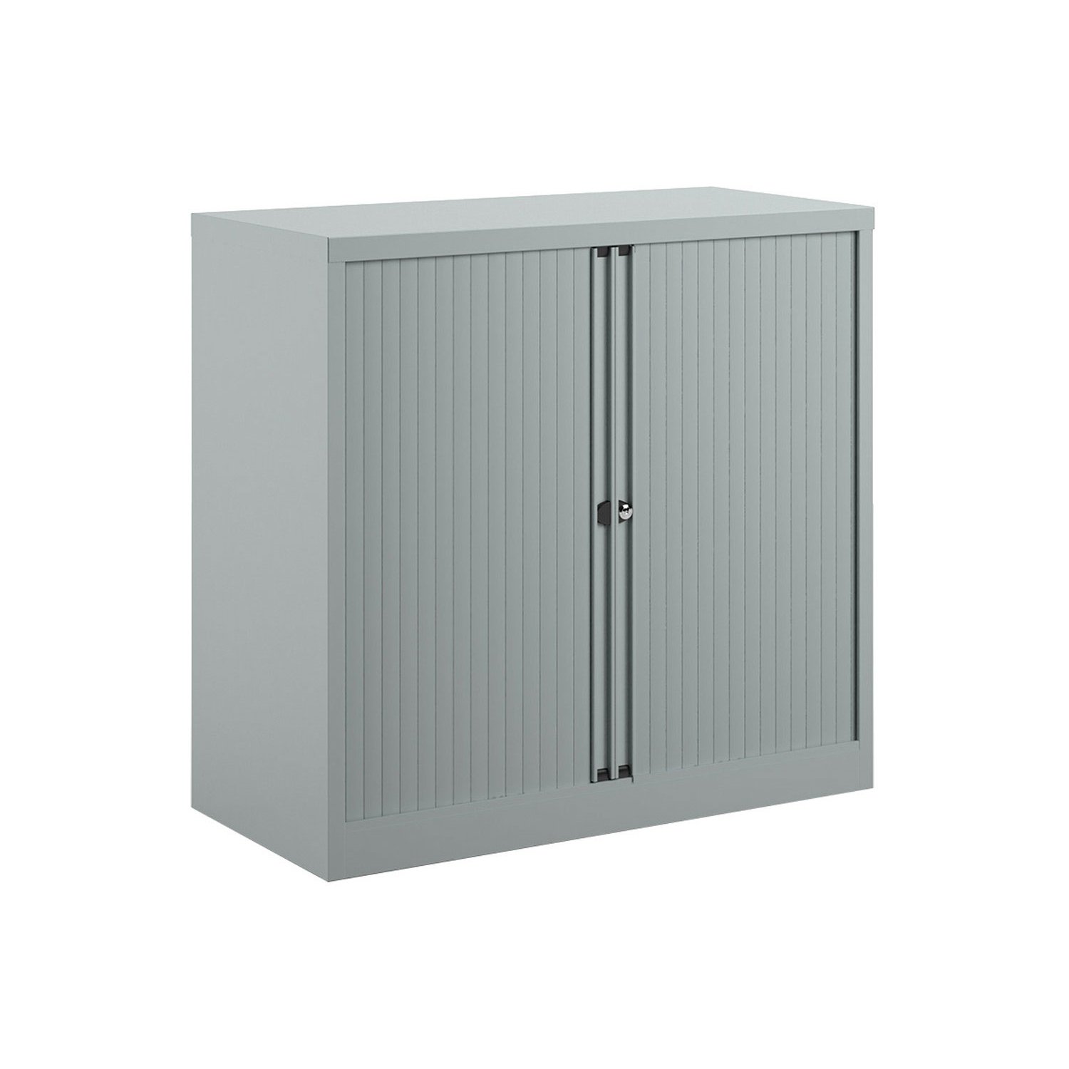 Bisley Economy Tambour Cupboard, 100wx47dx102h (cm), Silver