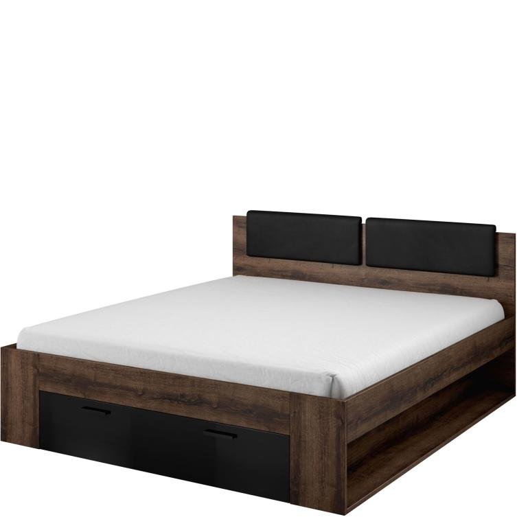Galaxy H Bed in 3 Sizes with Drawer - 160cm Oak Monastery
