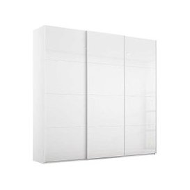 Rauch - Formes Glass 3 Door Sliding Wardrobe - White/White Front