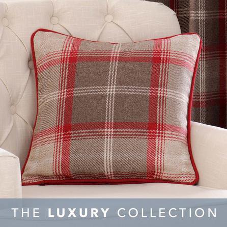 Highland Check Red Filled Cushion Red/Brown