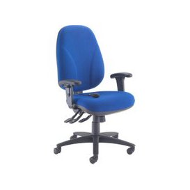Orchid Deluxe Lumbar Pump Ergonomic Operator Chair With Height Adjustable Arms, Blue