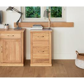 image-Rhone Solid Oak 2 Drawer Filing Cabinet