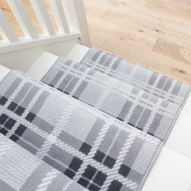 Grey Tartan Print Stair Carpet Runner - Cut to Measure - Scala