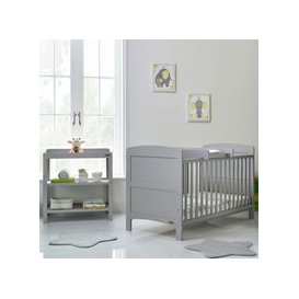 Obaby Grace Cot Bed 2 Piece Nursery Furniture Set - Taupe Grey