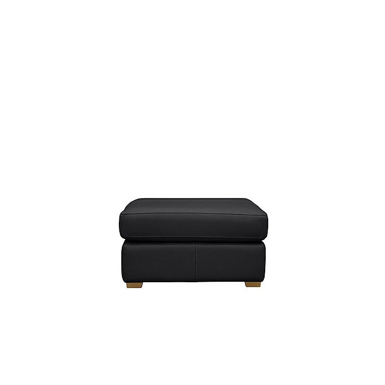 G Plan - Seattle Leather Footstool - Cambridge Black