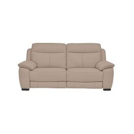 Starlight Express 3 Seater BV Leather Recliner Sofa with Power Headrests - BV Pebble