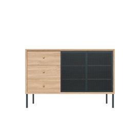 Gabin Dresser - / Height - 3 draws - L 120 cm - Metal by Hartô Grey/Natural wood